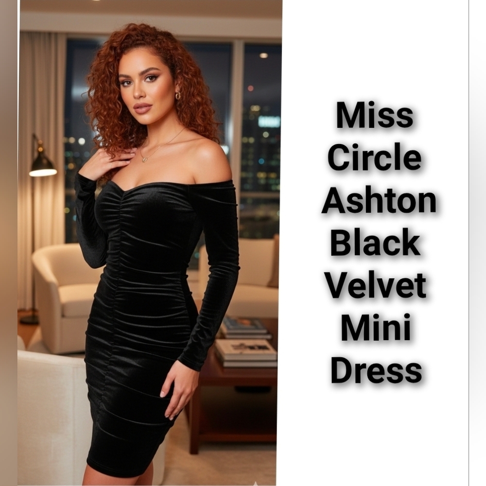 Miss Circle NY Black Velvet Ashton Dress - Perfect Valentine’s Date Night XS♥️